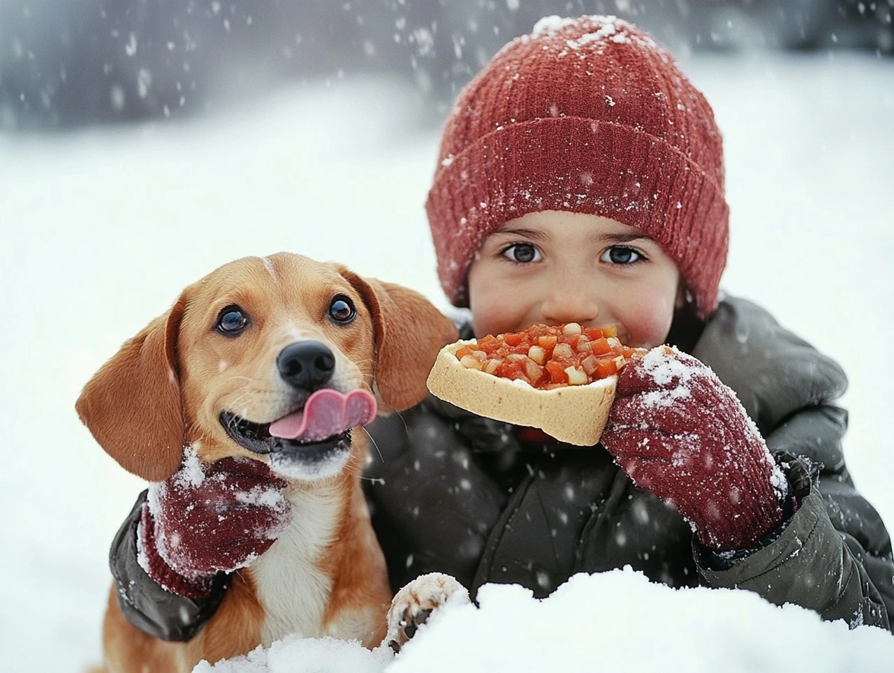 dogs in the winter